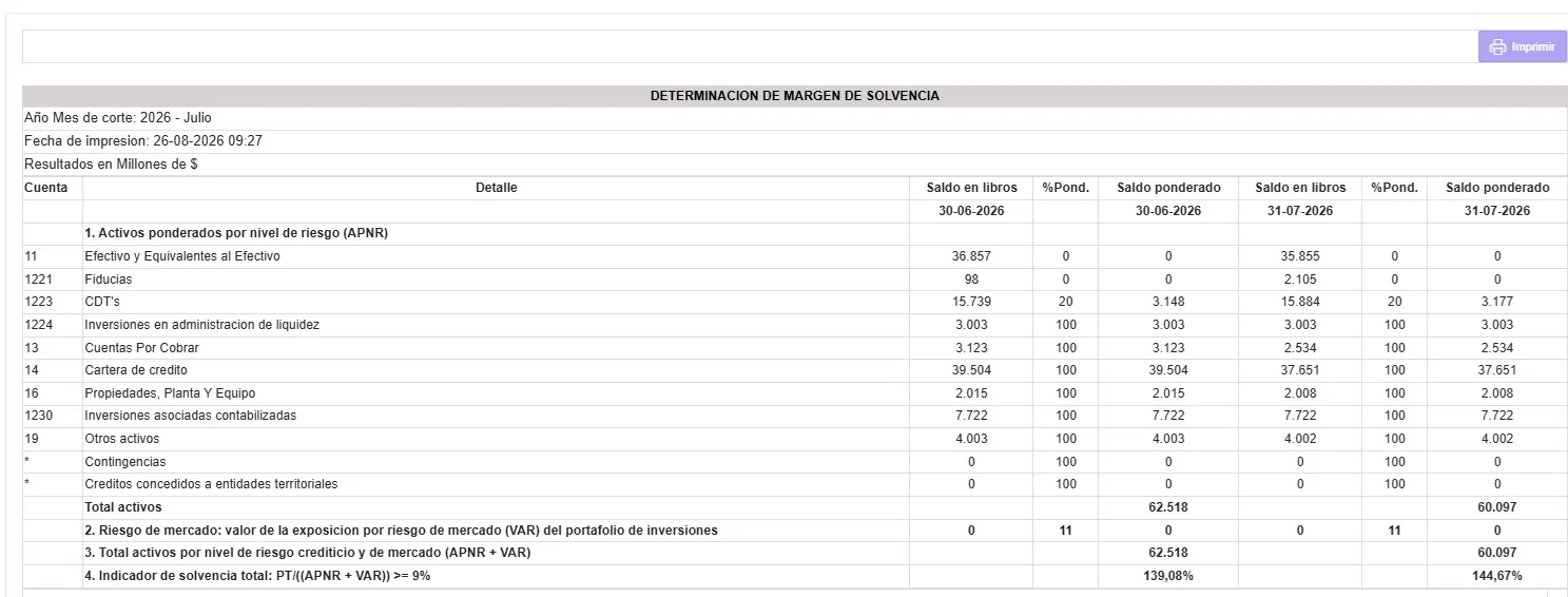 Captura del producto: Informes